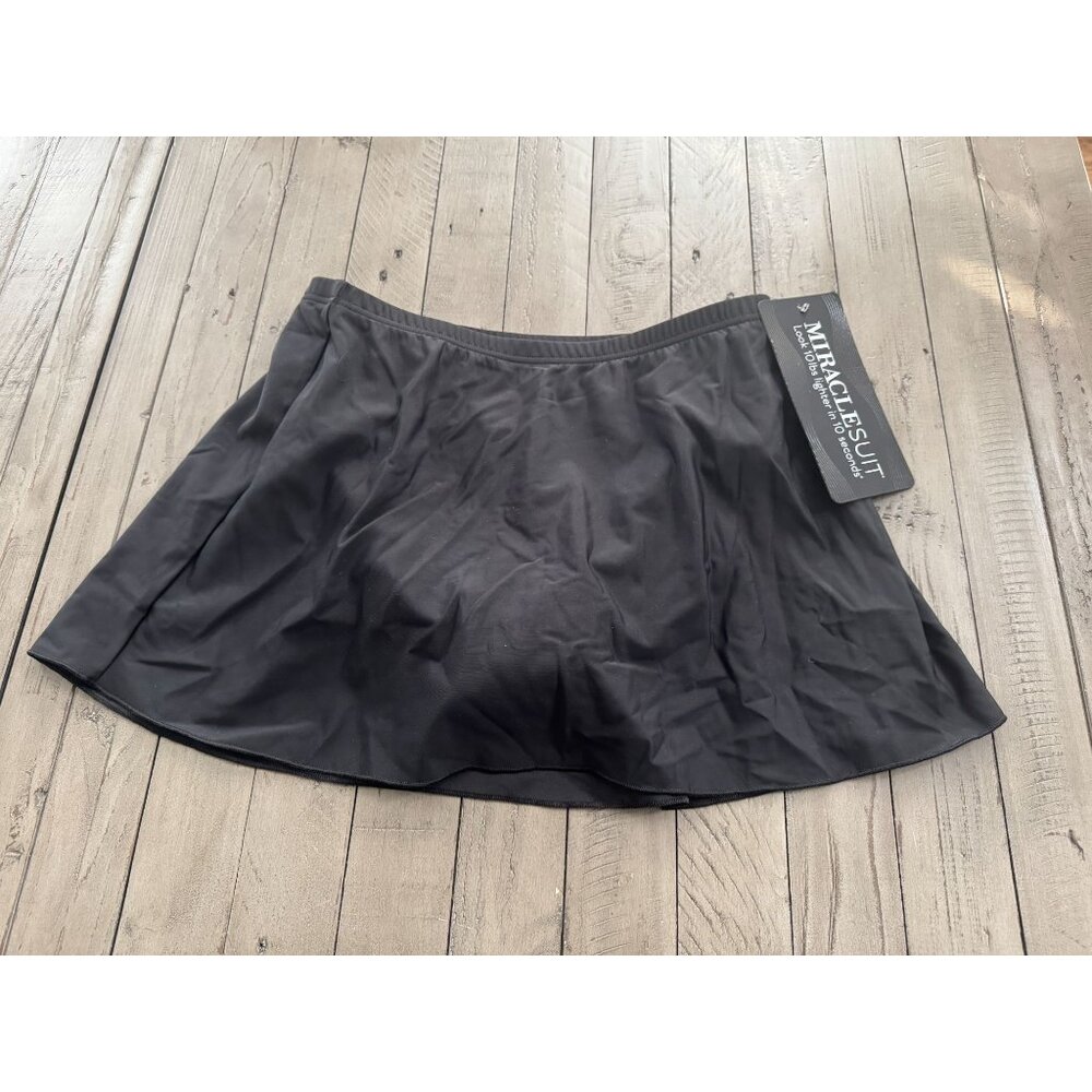 Nwt Miraclesuit Solid Black Tummy Control Skirted… - image 5